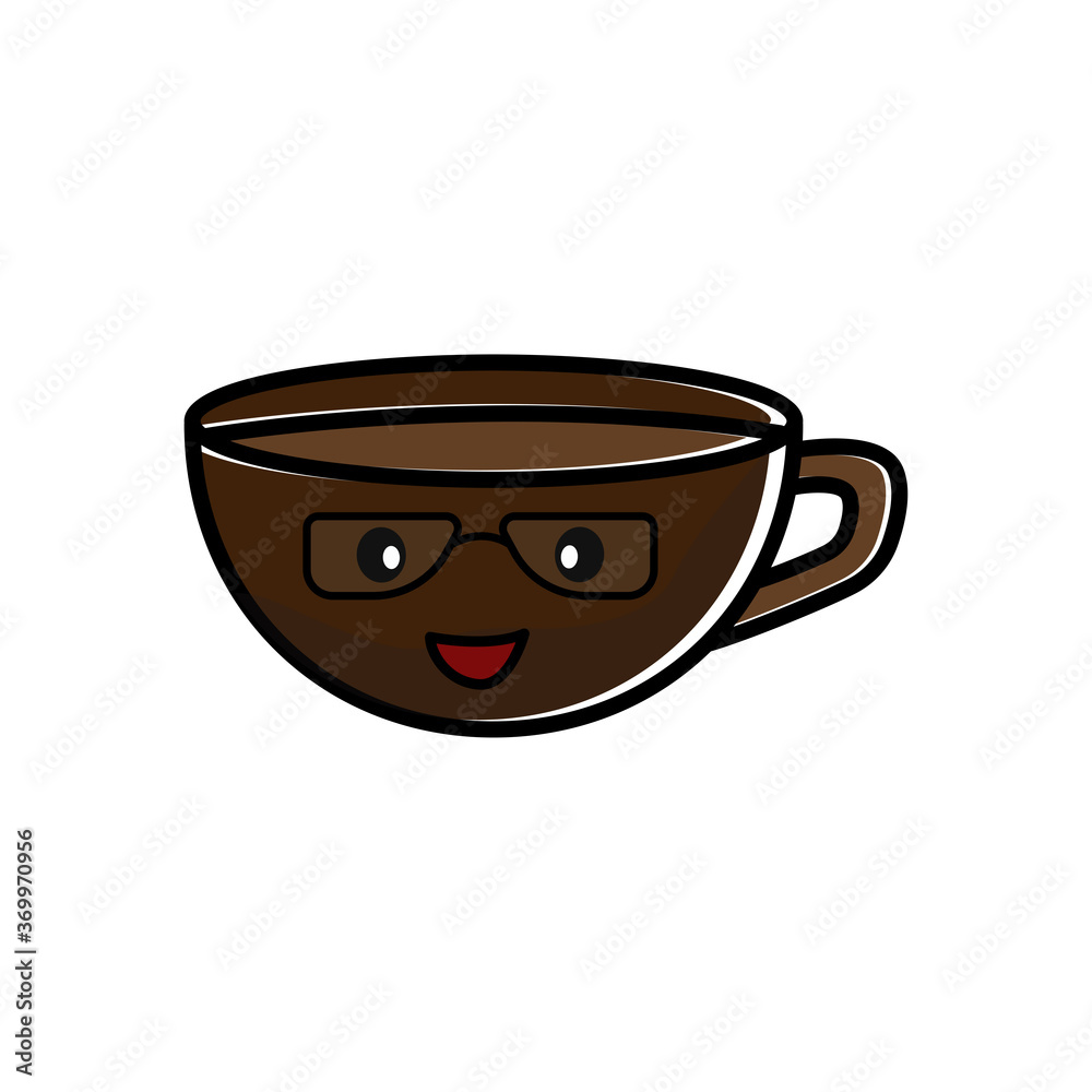 Coffee cup character cartoon. Design template vector Coffee cup character cartoon. Design template vector