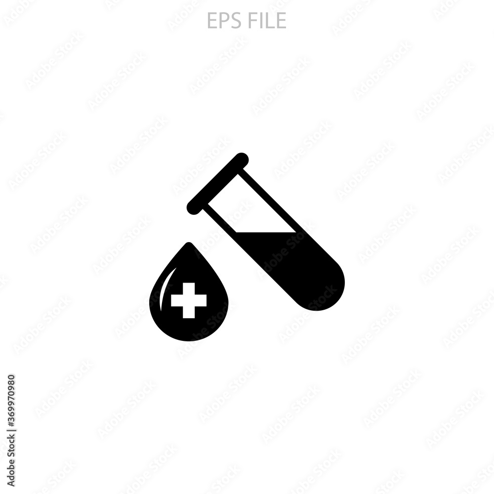 Blood test icon for your website, logo, app, UI, product print. Blood test concept flat Silhouette vector illustration icon. EPS vector file Blood test icon for your website, logo, app, UI, product print. Blood test concept flat Silhouette vector illustration icon. EPS vector file