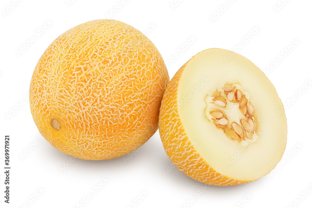 Melon isolated on white background with clipping path and full depth of field Melon isolated on white background with clipping path and full depth of field