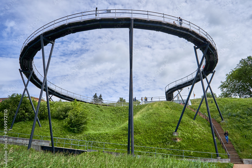 Highly elevated observation path in the city Highly elevated observation path in the city