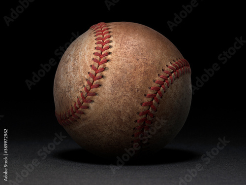 Canvas Print baseball ball on black background
