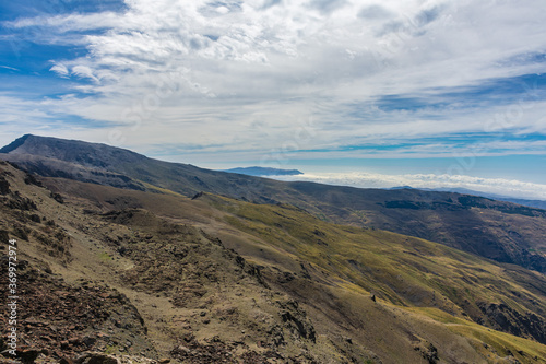 Views of Mulhacen from its beginning in the Alpujarras to its summit.