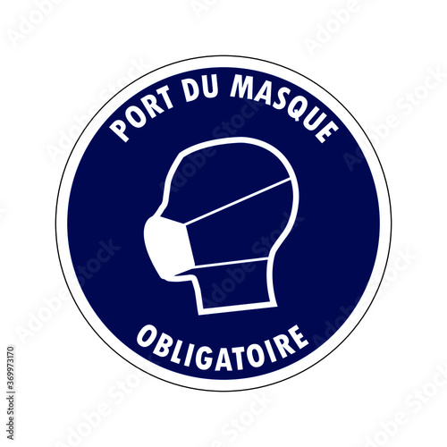 Panneau masque obligatoire covid