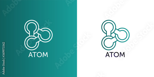 The atom path world of science logo graphic design icon