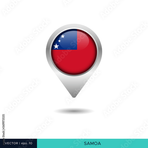 Samoa flag map pin vector design template Free Download Samoa flag map pin vector design template - GFXLoad
