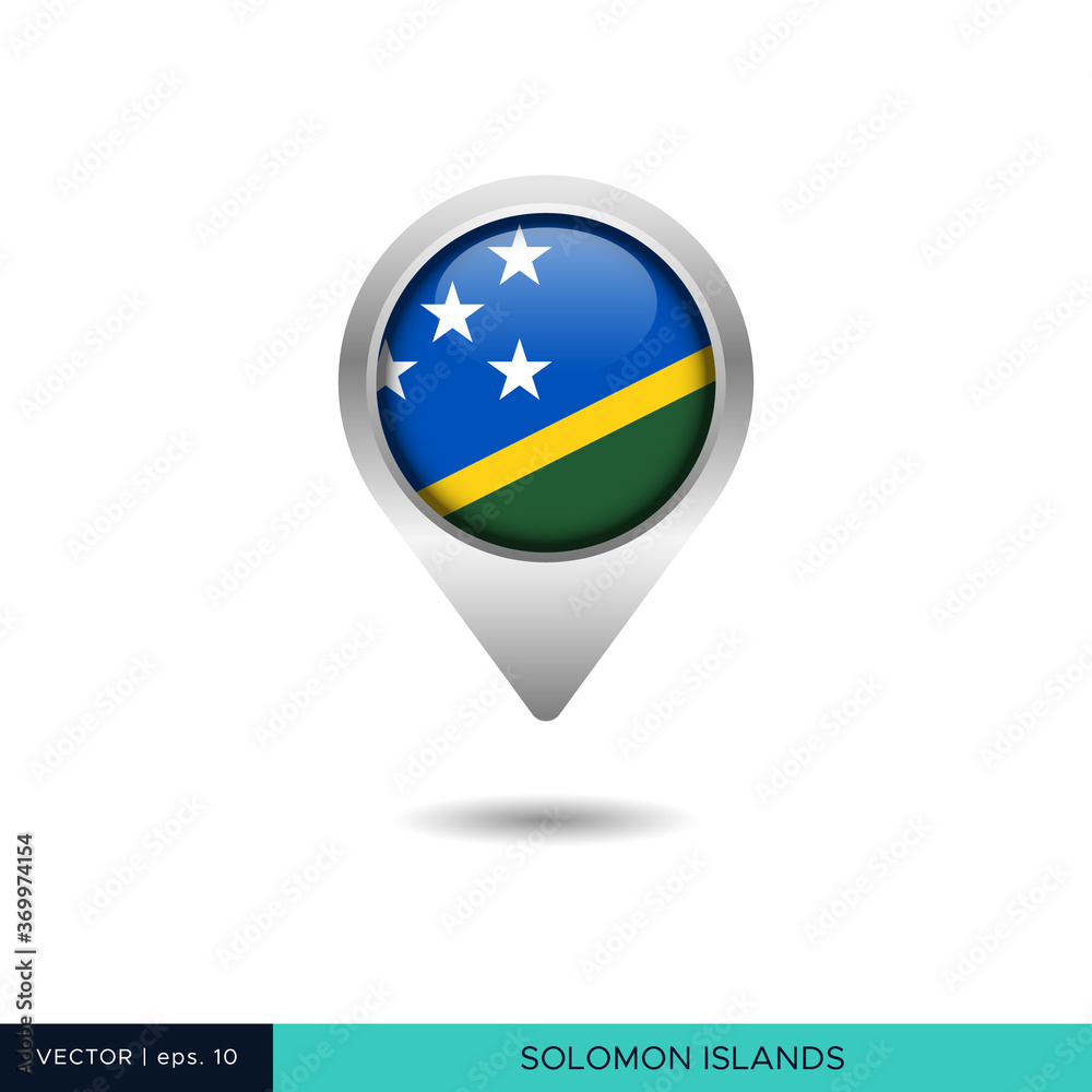 Solomon Islands flag map pin vector design template Solomon Islands flag map pin vector design template