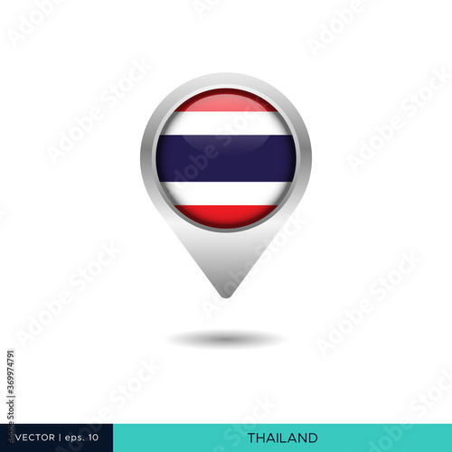 Free Download Thailand flag map pin vector design template - GFXLoad