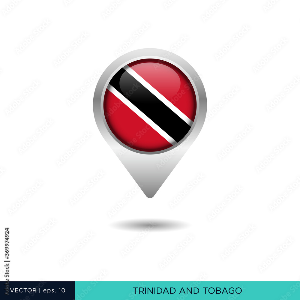 Trinidad and Tobago flag map pin vector design template Trinidad and Tobago flag map pin vector design template