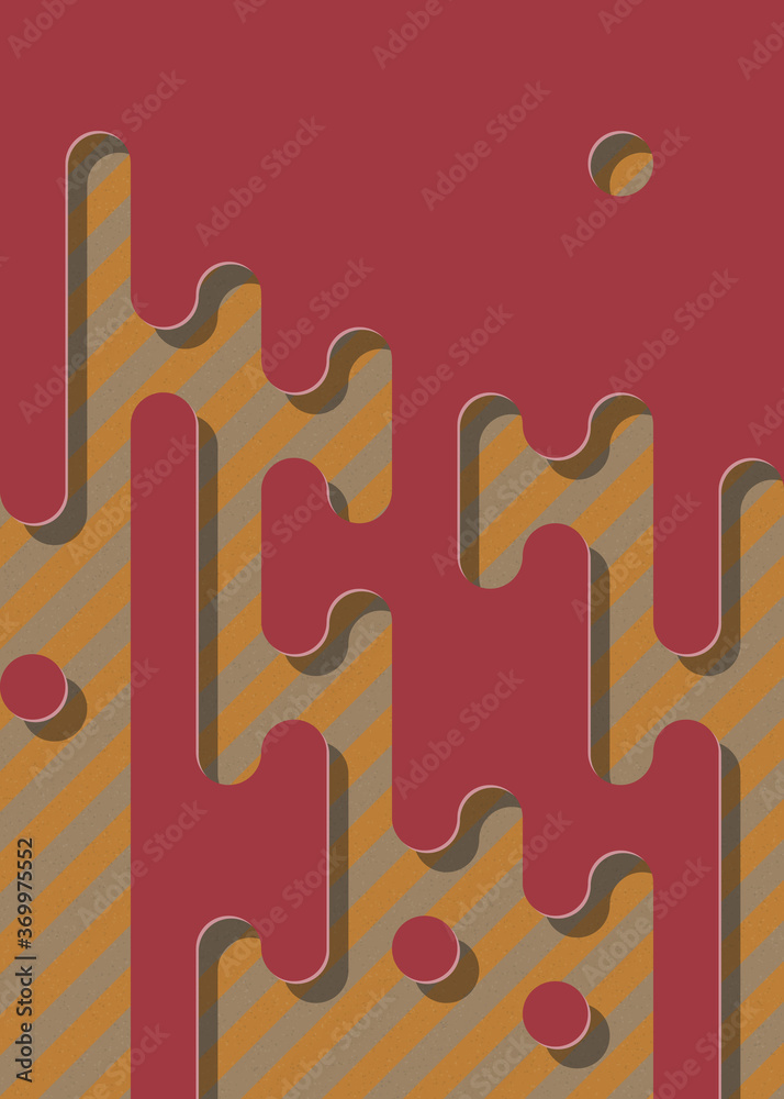 Abstract Rounded Color Lines halftone transition background illustration