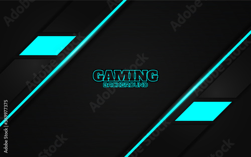 Abstract futuristic black and blue gaming background with modern esport shapes. Vector design template technology concept can use element game banner, sport poster, cyber wallpaper, web streaming