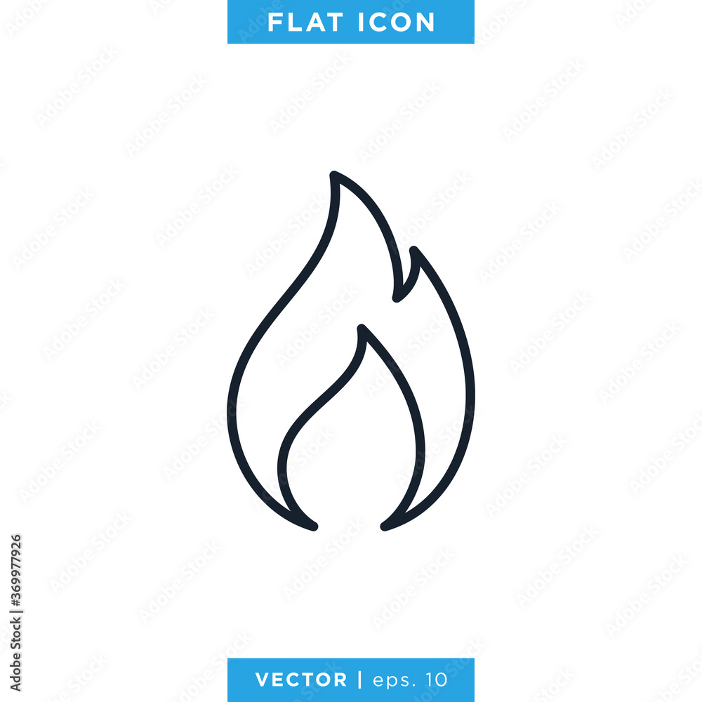 Fire Flame Icon Vector Design Template. Editable stroke. Fire Flame Icon Vector Design Template. Editable stroke.
