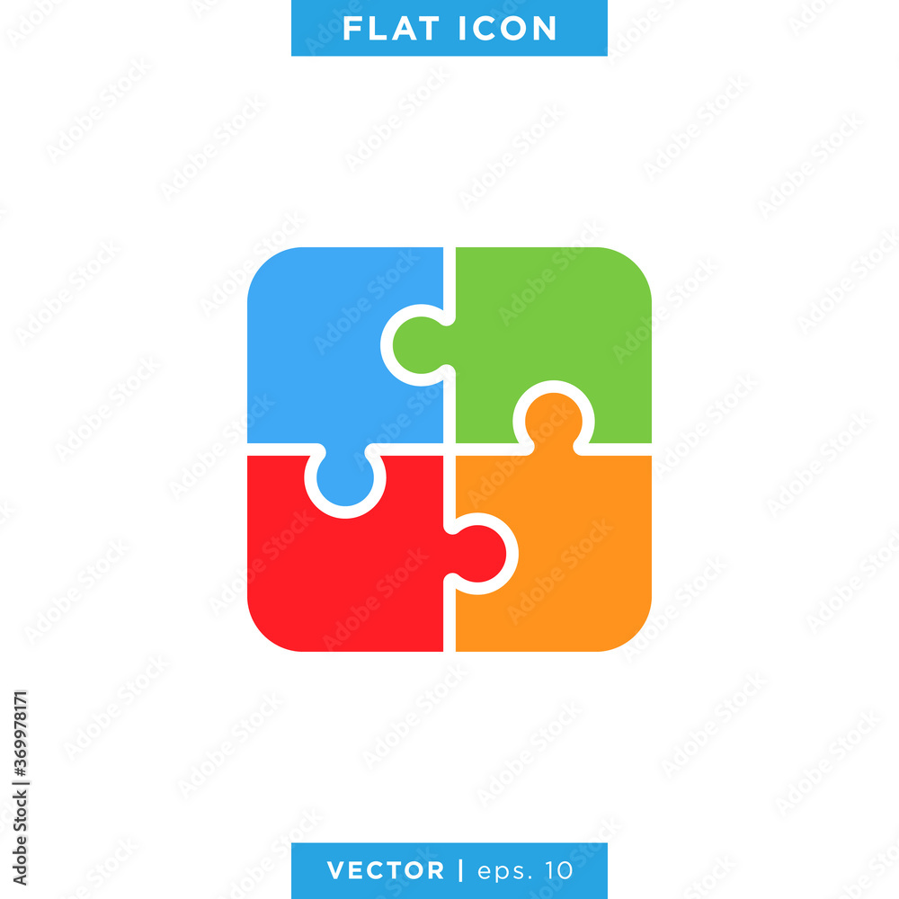 Puzzle Icon Vector Design Template.