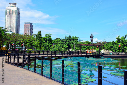 Relief map of the Philippine islands at Rizal park in Manila, Philippines