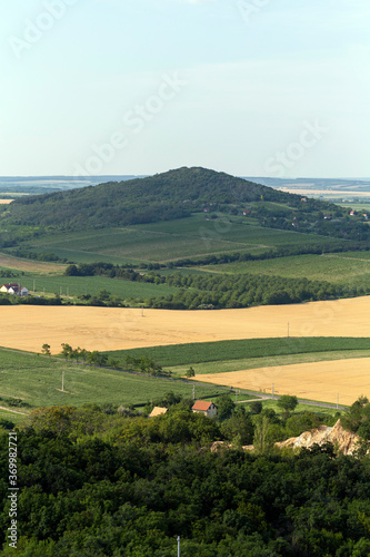View of the Vertes mountains on a summer day in Hungary