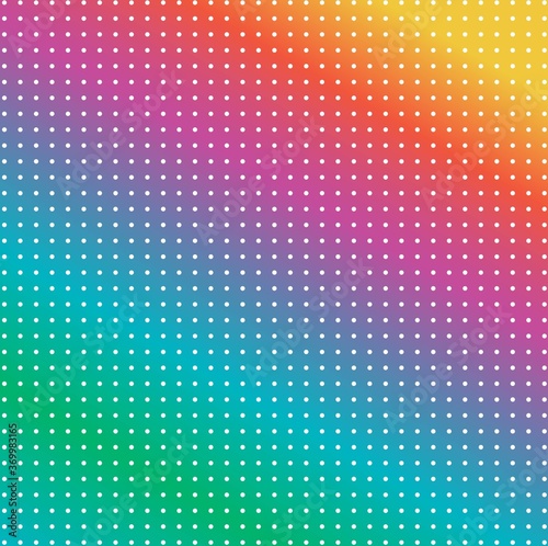 rainbow background with white dots