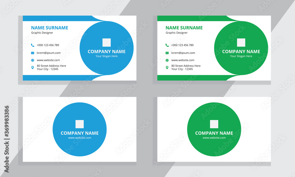 Corporate And Simple Style Business Card Vector Template, Or Personal Visiting Card.	