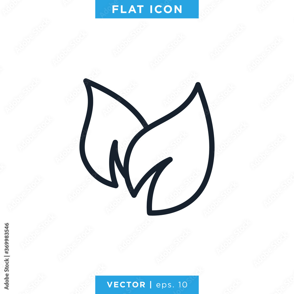 Leaf Icon Vector Design Template. Editable Stroke Leaf Icon Vector Design Template. Editable Stroke