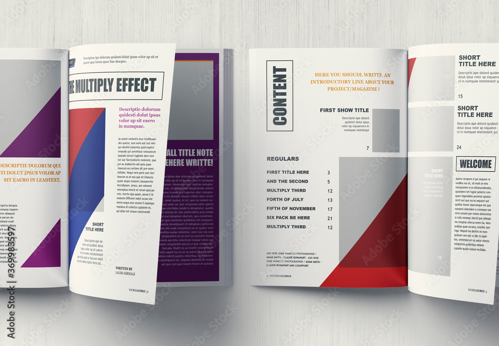 Multiply Magazine Layout Stock Template | Adobe Stock