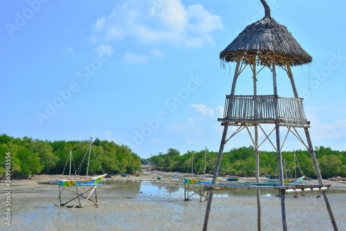 Bamboo guard post in Mactan island, Cebu, Philippines photo