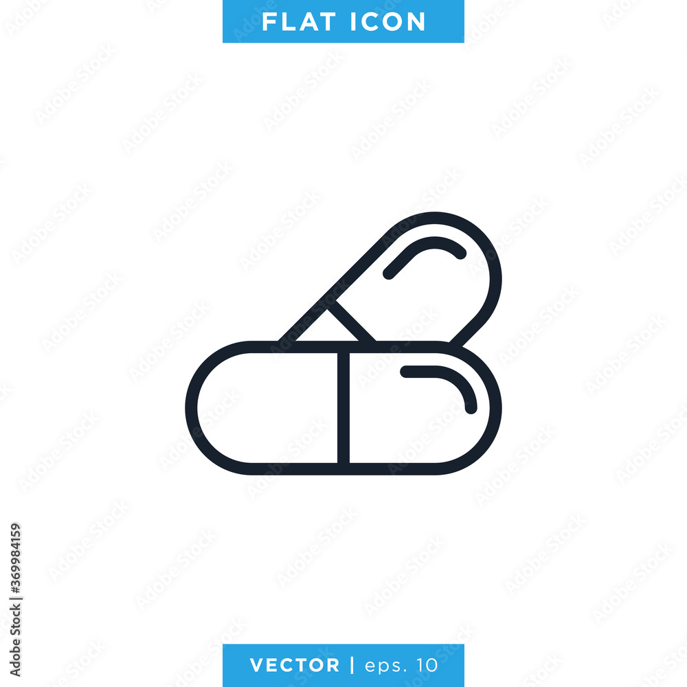 Medical Capsule Icon Vector Design Template Medical Capsule Icon Vector Design Template