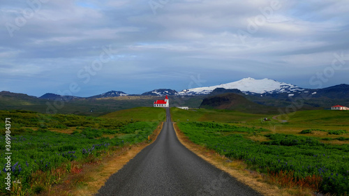 Ingjaldsholl Church on the Snaellsnes Peninsula in West Iceland