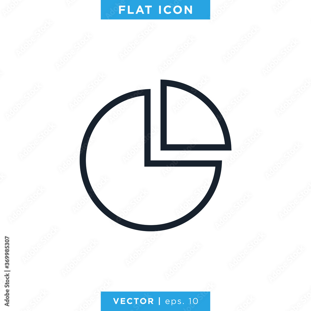 Pie chart icon vector design template. Editable Stroke. Pie chart icon vector design template. Editable Stroke.