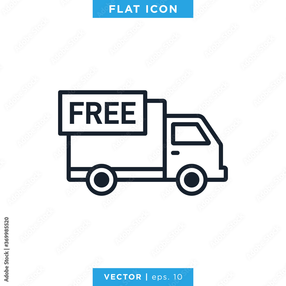 Delivery Truck Icon Vector Design Template. Free Delivery Icon. Delivery Truck Icon Vector Design Template. Free Delivery Icon.