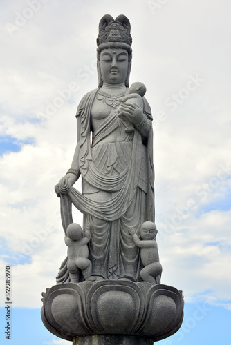 Japanese garden of peace Kan-non statue at Corregidor island in Cavite, Philippines