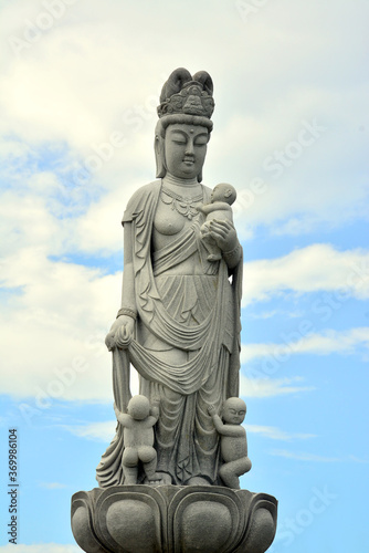 Japanese garden of peace Kan-non statue at Corregidor island in Cavite, Philippines