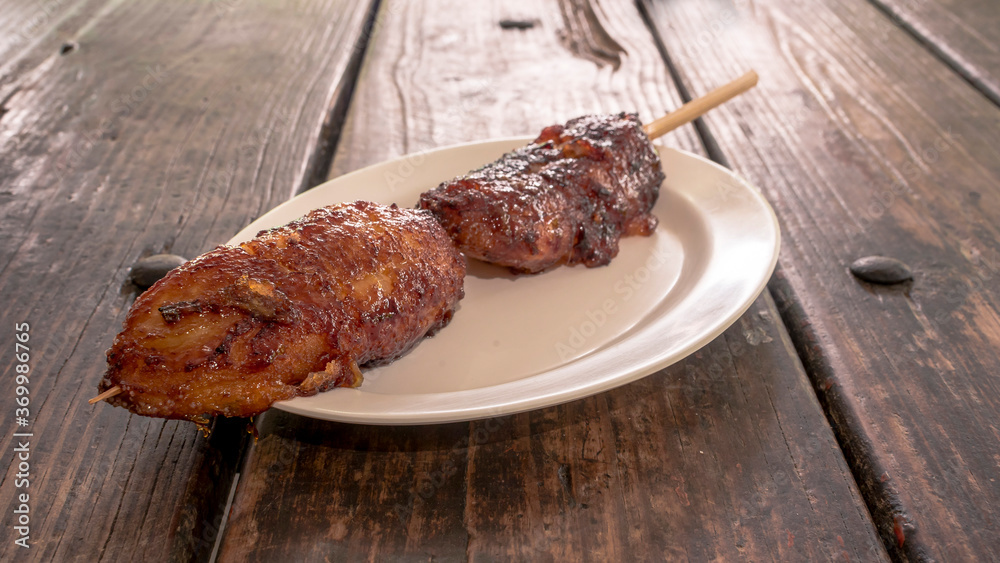 Banana cue or Banana Q is a popular snack food or street food in the