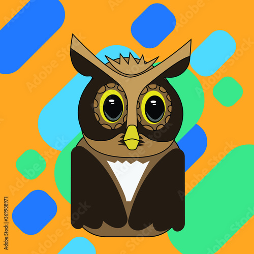 matryoshka owl on the background of art