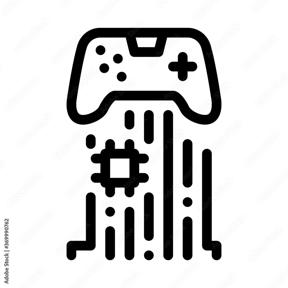 game controller chip icon vector. game controller chip sign. isolated contour symbol illustration game controller chip icon vector. game controller chip sign. isolated contour symbol illustration