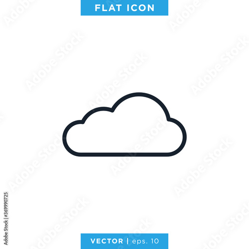 Cloud Icon Vector Design Template. Editable Stroke