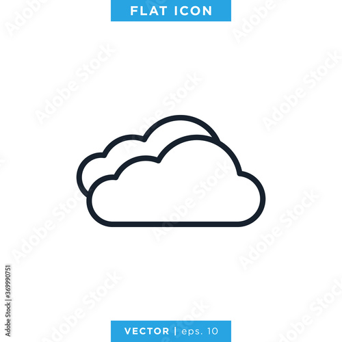 Cloud Icon Vector Design Template. Editable Stroke