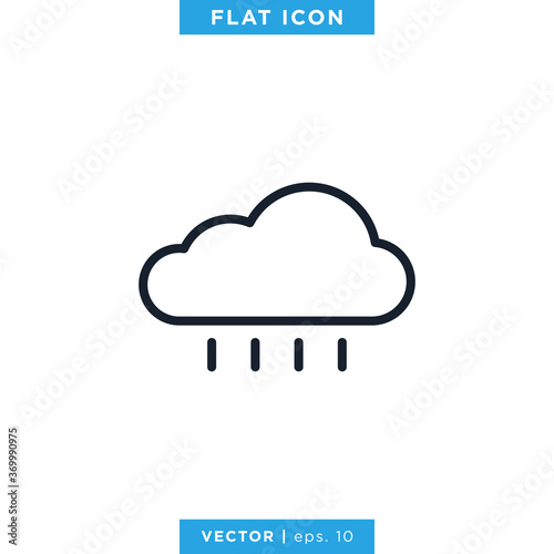 Weather Icon Vector Design Template. Drizzle Sign and Symbol. Editable Stroke
