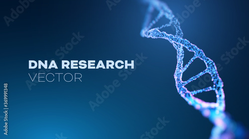 DNA research vector background. Futuristic medicine genome helix