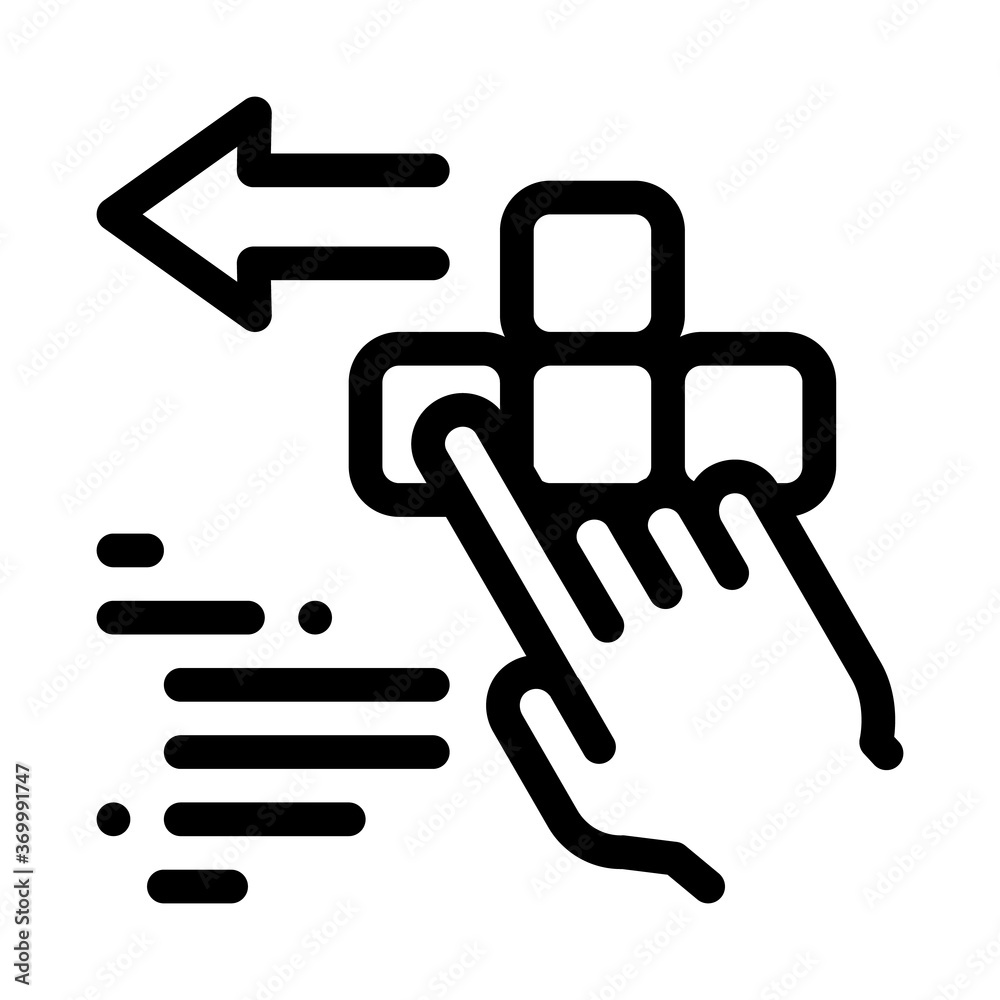 push game controller button icon vector. push game controller button sign. isolated contour symbol illustration