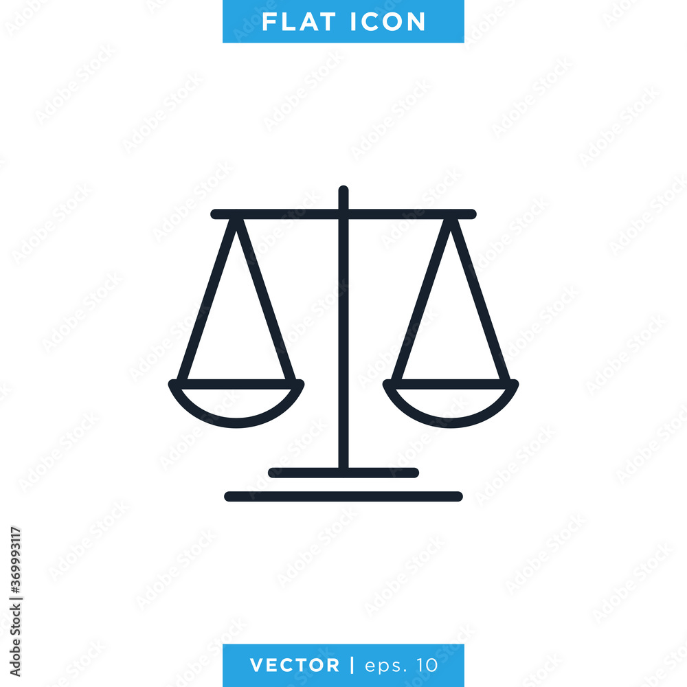 Scale of justice icon vector design template. Editable stroke. Scale of justice icon vector design template. Editable stroke.