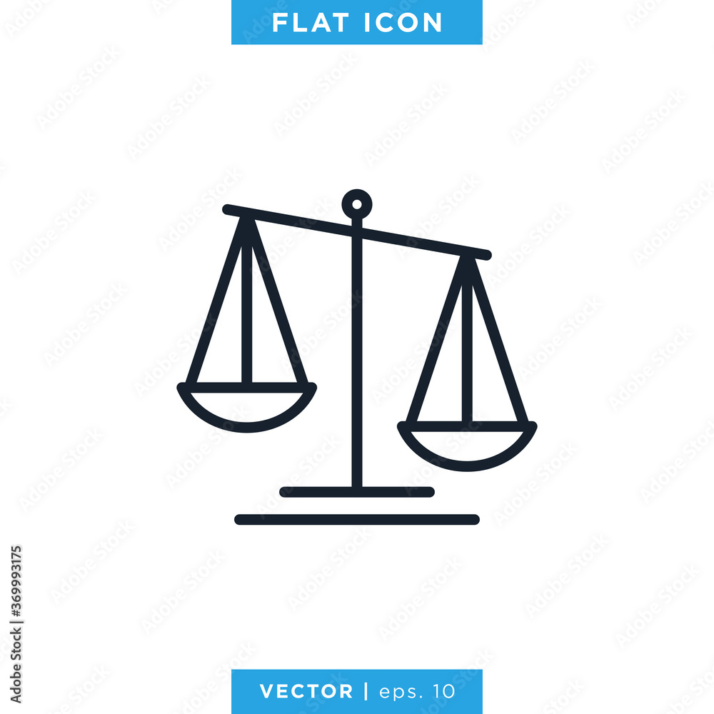 Scale of justice icon vector design template. Editable stroke. Scale of justice icon vector design template. Editable stroke.