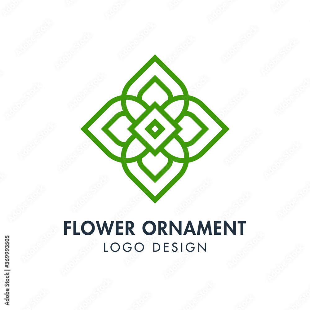 Flower Ornament Logo Vector Design Template. Editable Vector eps 10.