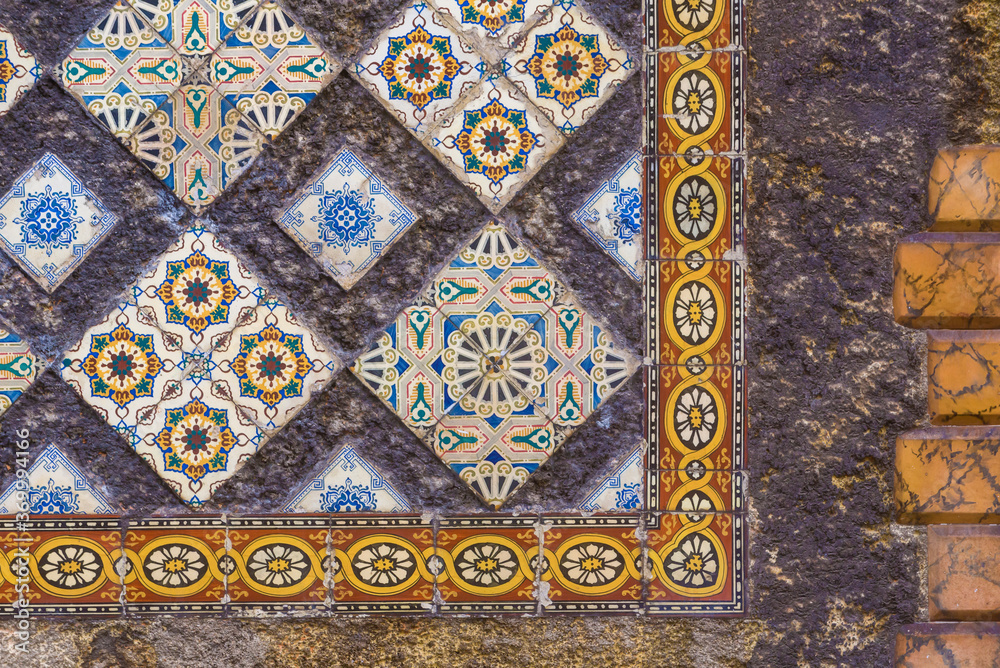 detail of the ruined facade of a Ceramics Factory in Vila Nova de Gaia in Portugal detail of the ruined facade of a Ceramics Factory in Vila Nova de Gaia in Portugal