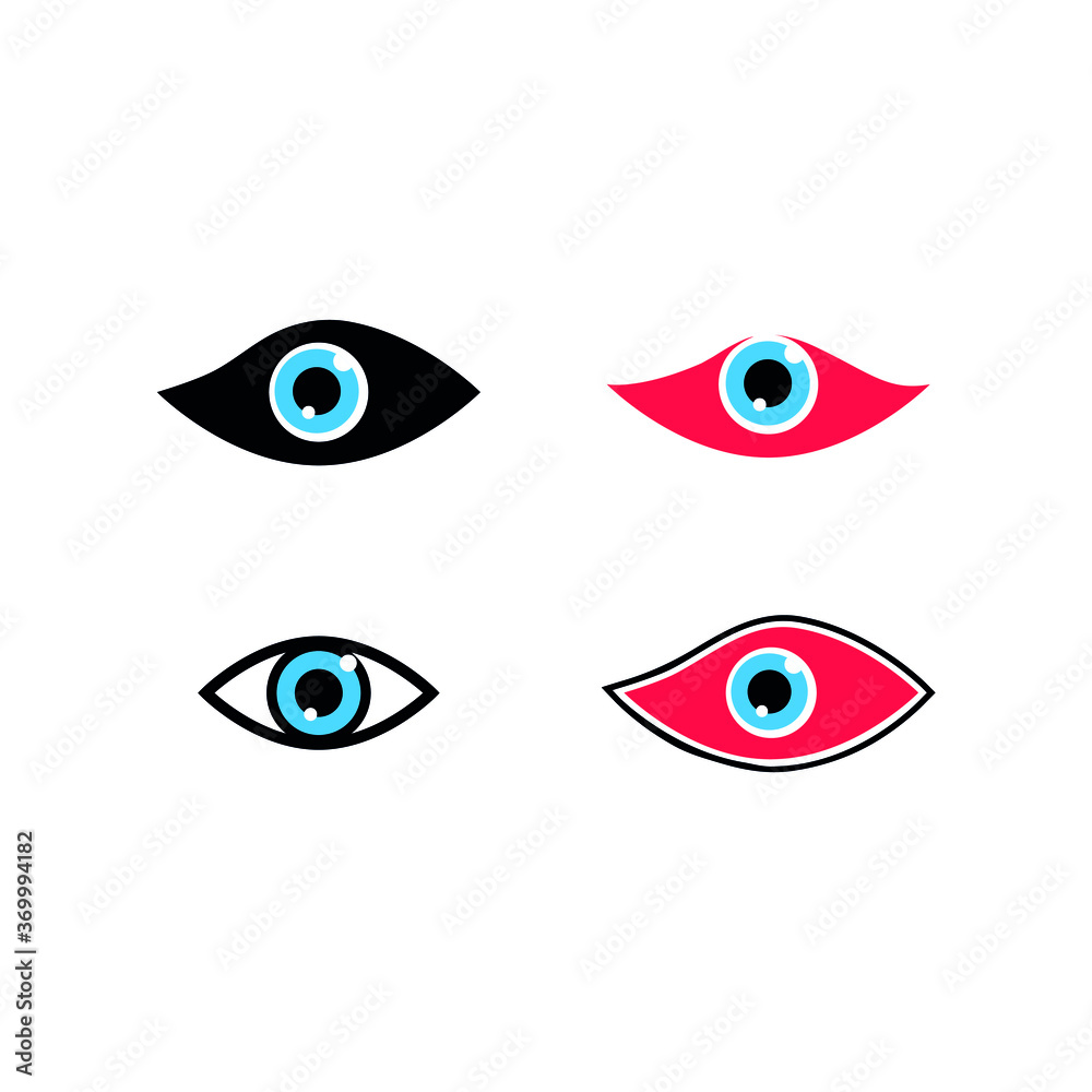 Eye icon - eye symbol vector. Flat eye icons. Collection of eyes icons ...