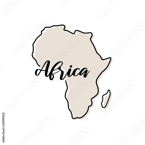 Outline Map of Africa Vector Design Template. Editable Stroke
