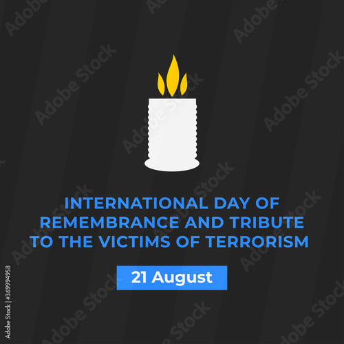 International Day of Remembrance and Tribute to the Victims of Terrorism banner, Vector 