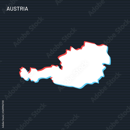 Map of Austria Vector Design Template On Dark Background.