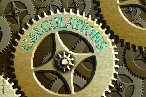 Writing note showing Calculations. Business concept for mathematical determination of the size or number of something System Administrator Control, Gear Configuration Settings Tools Concept photo