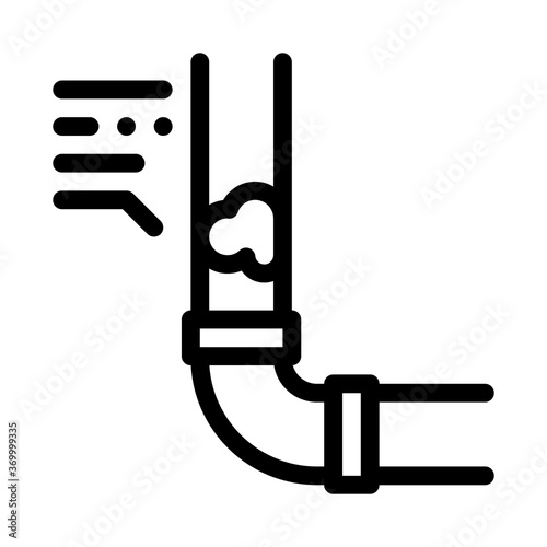 clogged pipe icon vector. clogged pipe sign. isolated contour symbol illustration