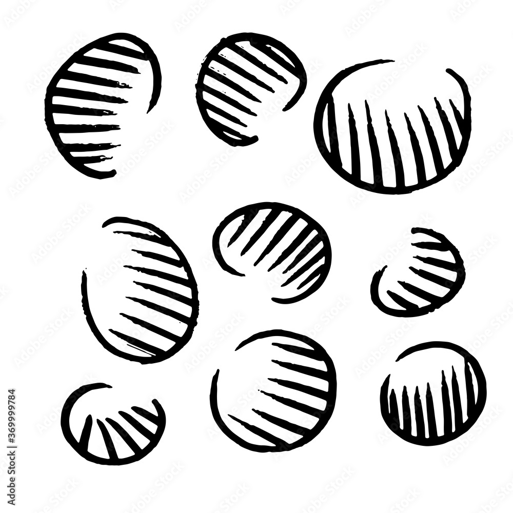 Simple pattern set of circles with strokes.