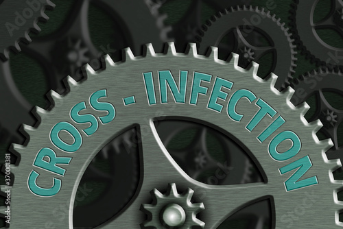 Conceptual hand writing showing Cross Infection. Concept meaning diseasecausing microorganism transmitted between different species System Administrator Control, Gear Configuration Settings photo