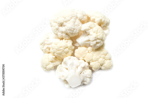 Cauliflower isolated on white background. View from above